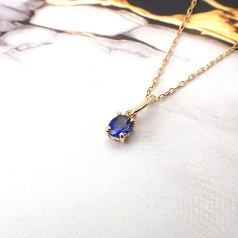 K18/つやあり/オーバル/サファイア