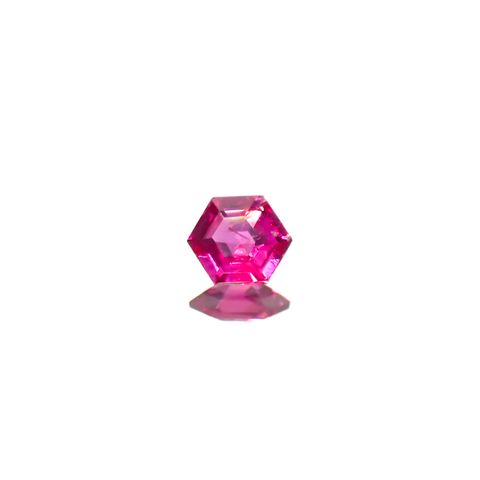 ◇ヘキサゴンカット◇ルビー 非加熱 モザンビーク産 0.20ct[240427108]3.5x3.5mm前後