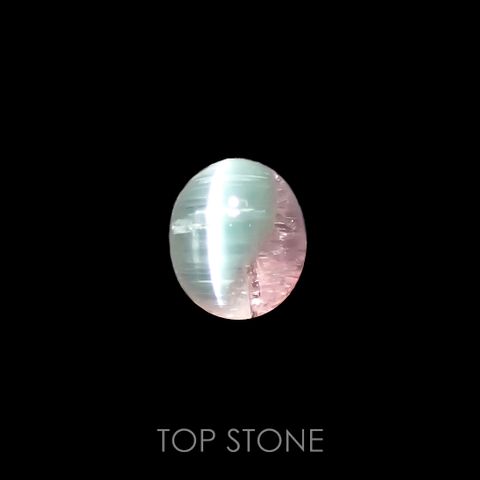 バイカラートルマリンキャッツアイ ブラジル産 0.83ct[221018602]5.5x4.7mm前後