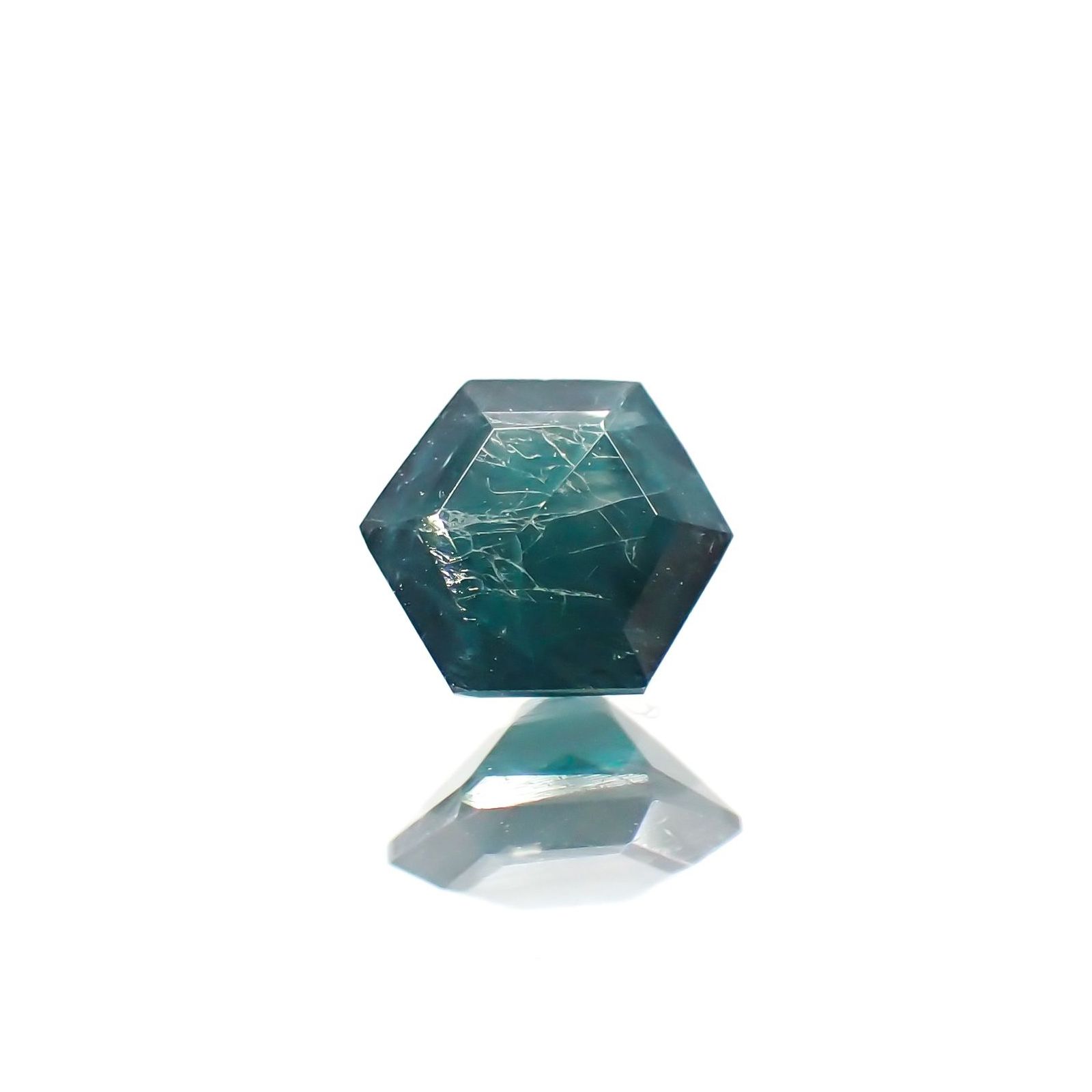 ◇ヘキサゴンカット◇グランディディエライト(宝石名グランディディエライト) マダガスカル産 識別済 0.51ct / 4.9x4.9mm前後 [210813062]