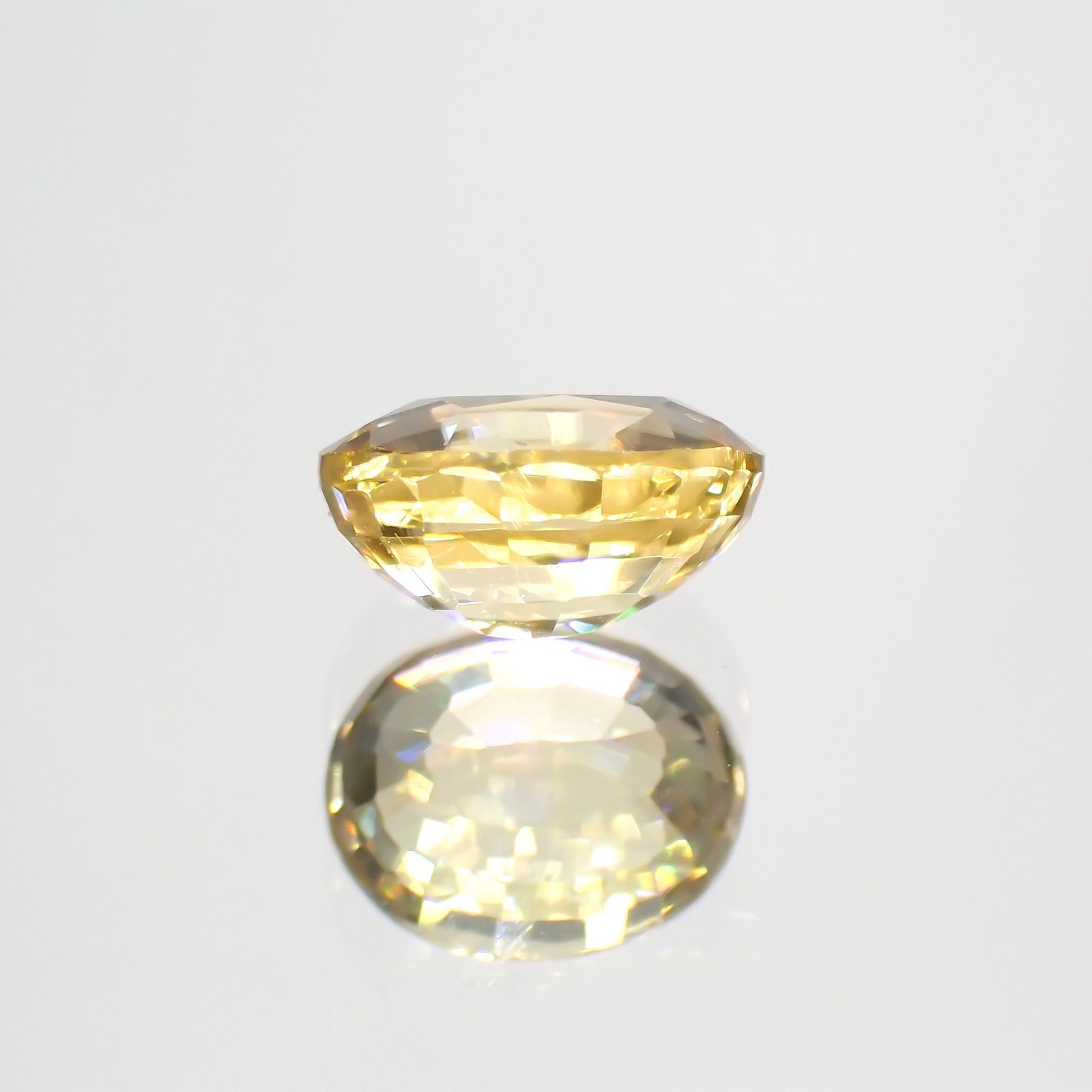 イエロージルコン(宝石名ジルコン)スリランカ/カンボジア産 1.76ct 識別済[230823198]7.2x5.8mm前後
