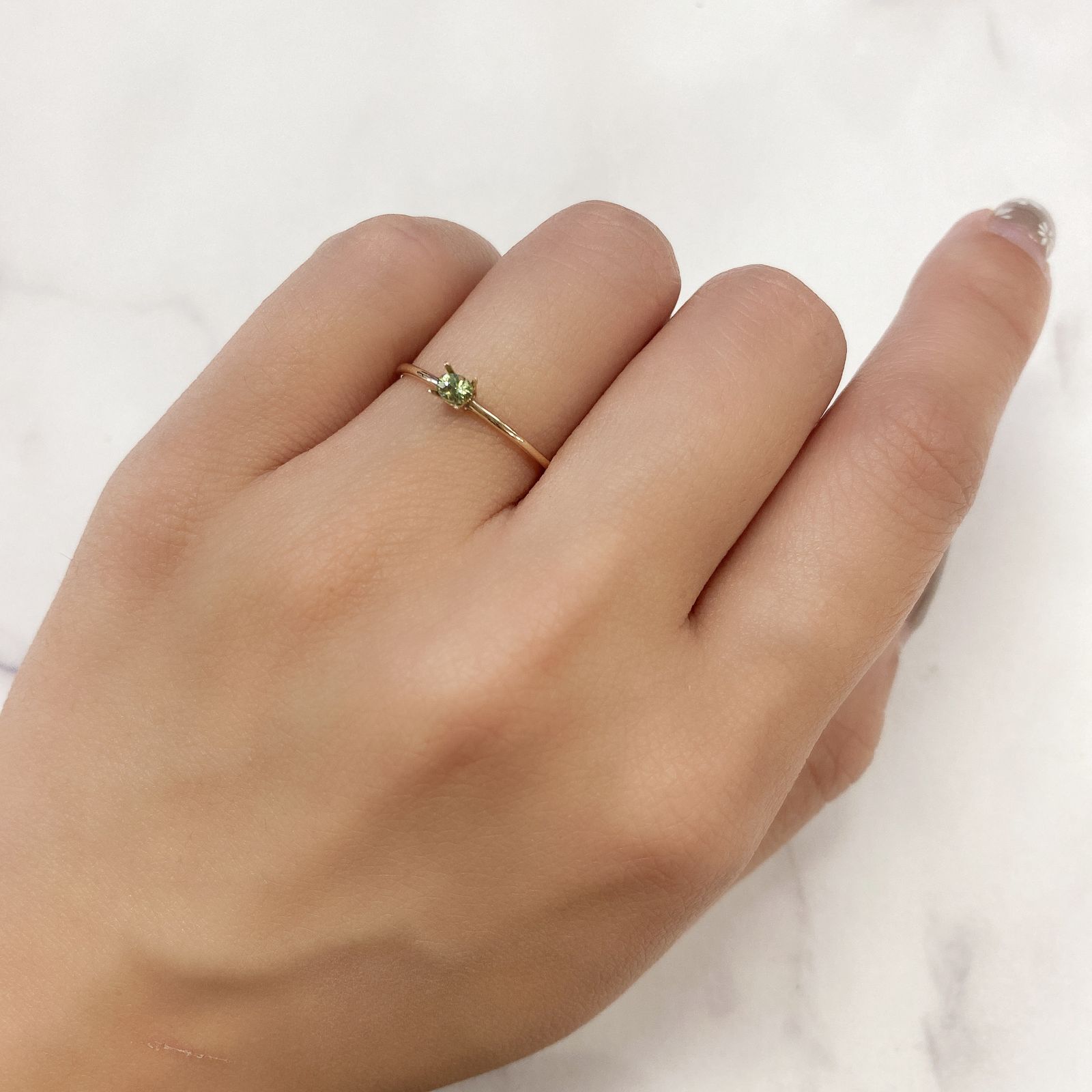 デマントイドガーネット(宝石名デマントイド・ガーネット) ナミビア産 0.13ct 識別済[210912782]3×2.3mm前後
