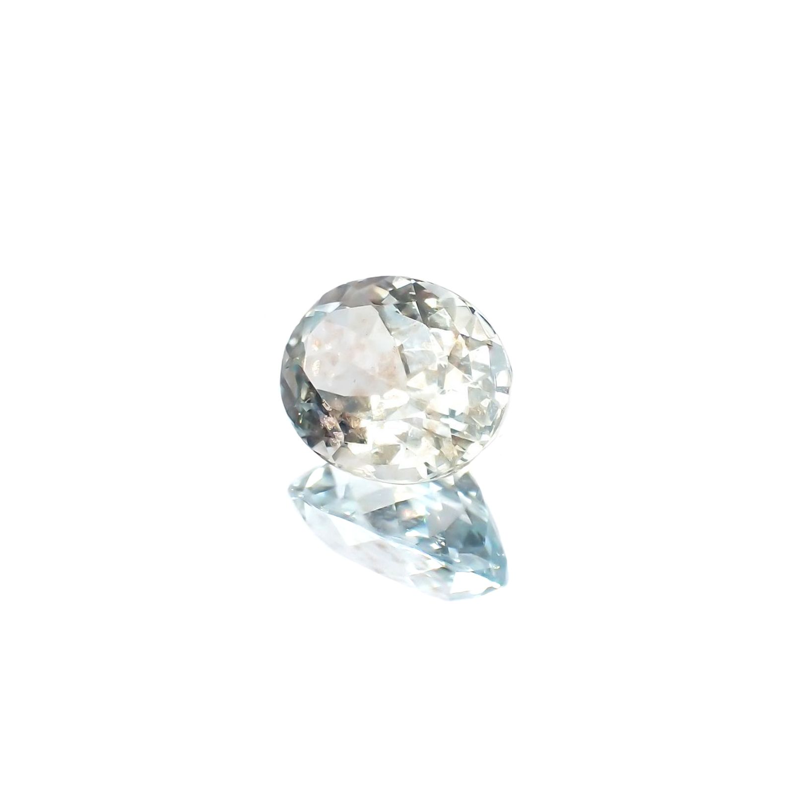 アベンチュリンアクアマリン(宝石名シーン・アクアマリン) ナイジェリア産 ソ付(彩珠) 3.995ct / 11.6x9.2mm前後 [210712968]