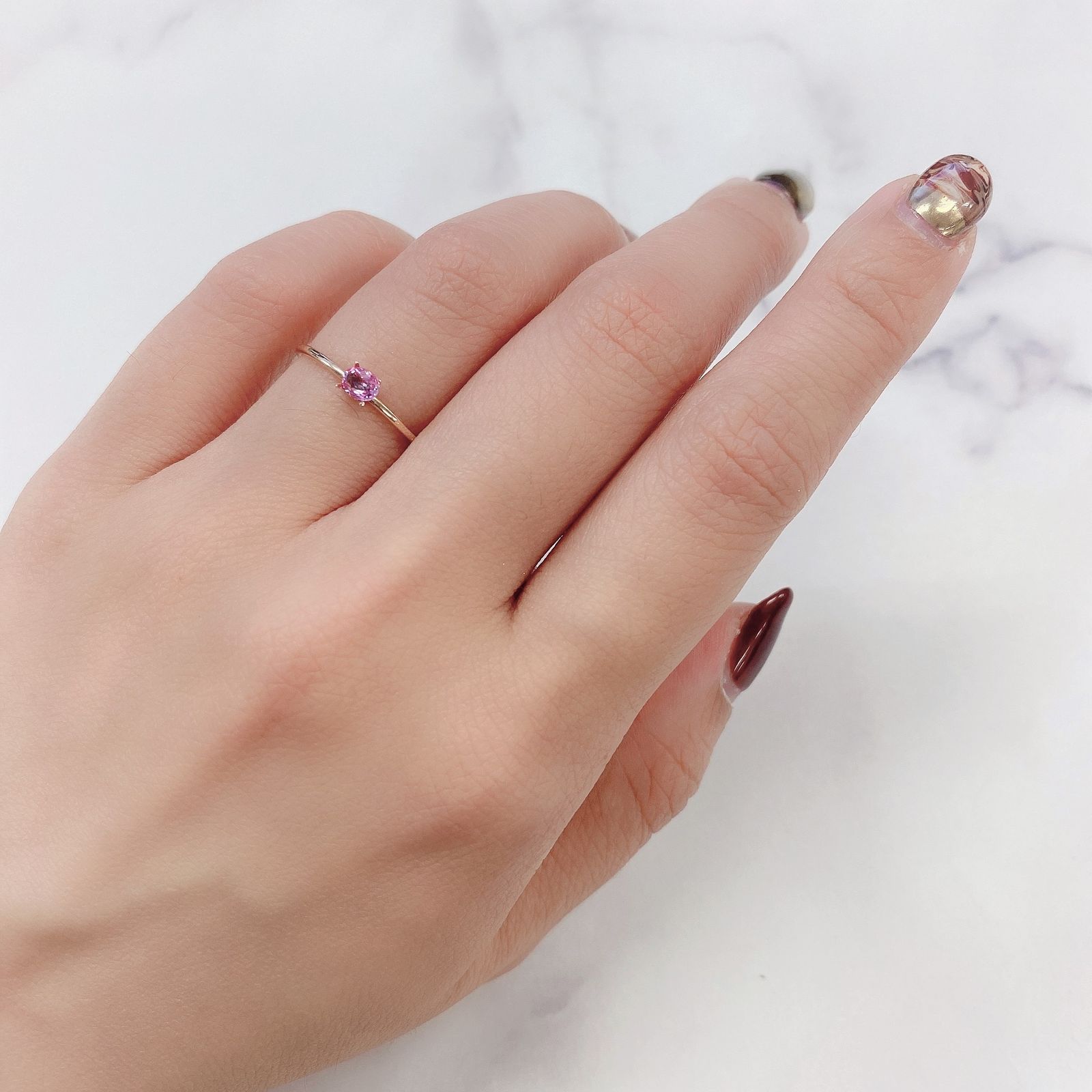 パパラチャサファイア(宝石名サファイア/別名パパラチャ・サファイア) スリランカ産 0.214ct ソ付(DGL)[20106140]4×3.1mm前後