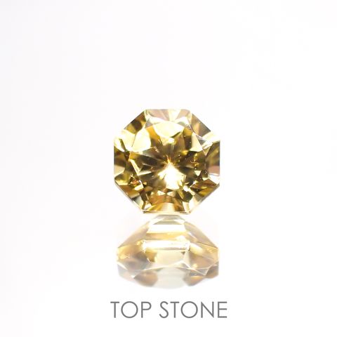 ◇オクタゴンカット◇イエロージルコン(宝石名ジルコン)スリランカ/カンボジア産 0.96ct 識別済[220113983]5.1x5.1mm前後