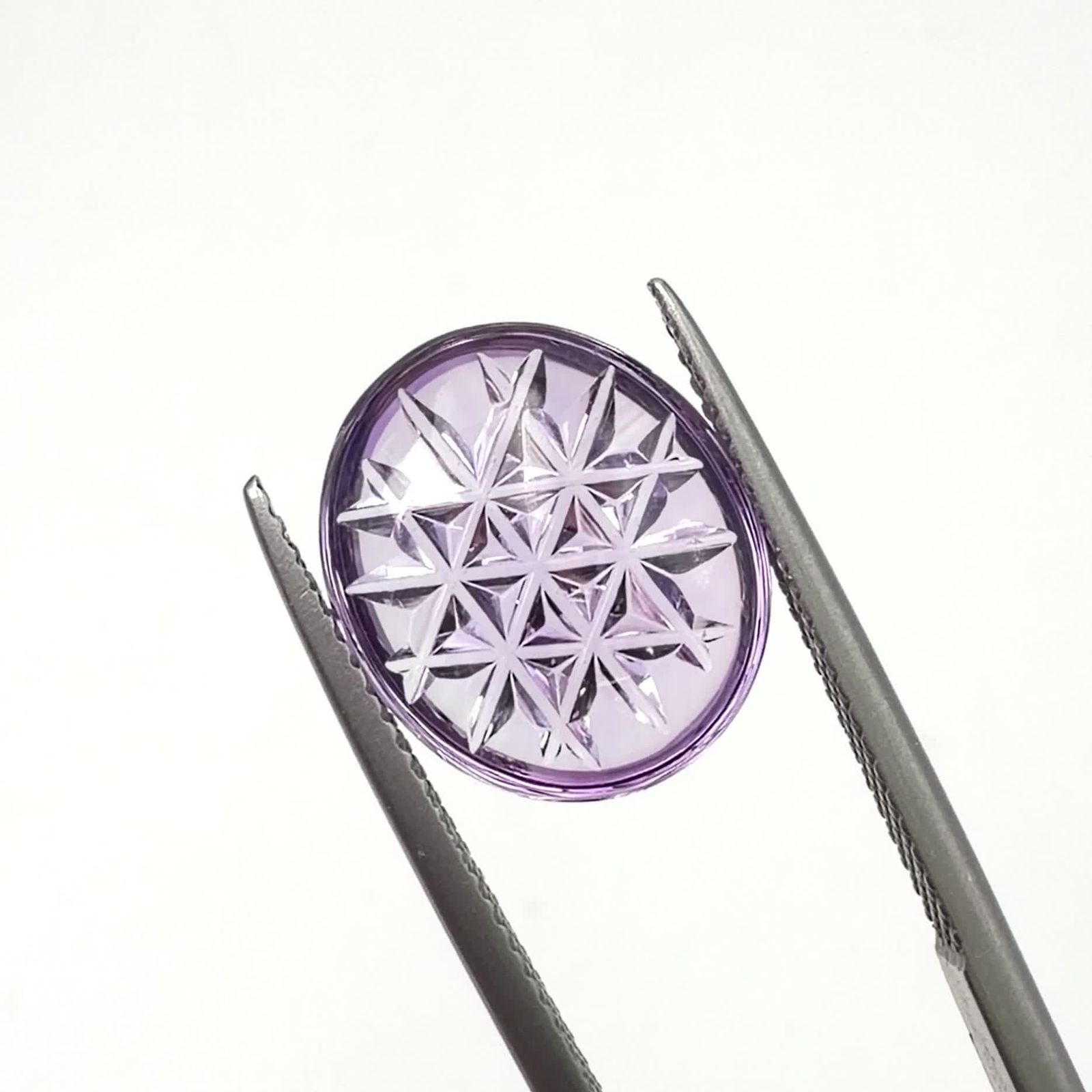 ◇甲州貴石切子Plus Three◇アメジスト ブラジル産 6.20ct / 13.9x11