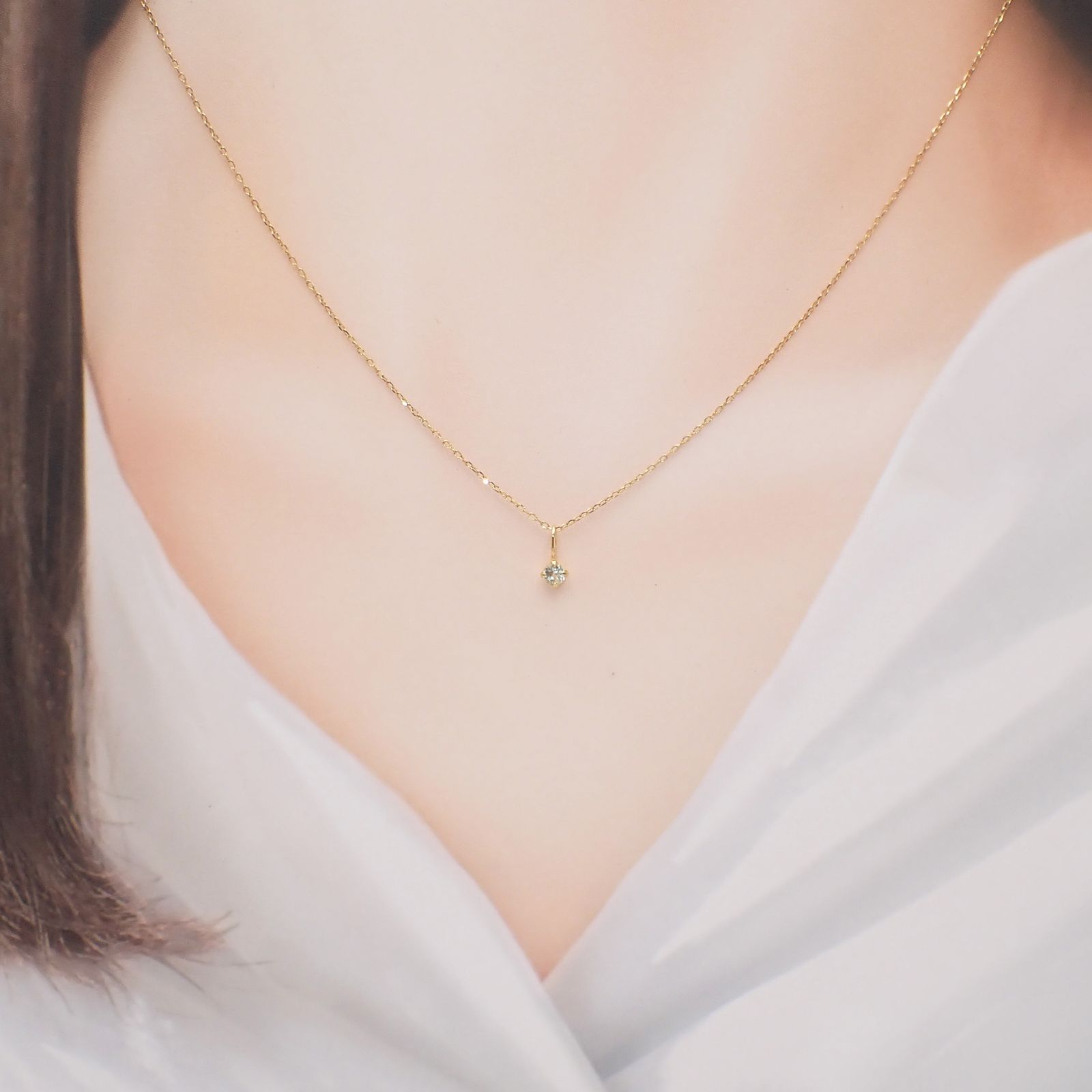 【新発売】今週の市販 ◇K18 Petitデザイン限定品◇一粒石ジュエリー | ホワイト アクセサリー