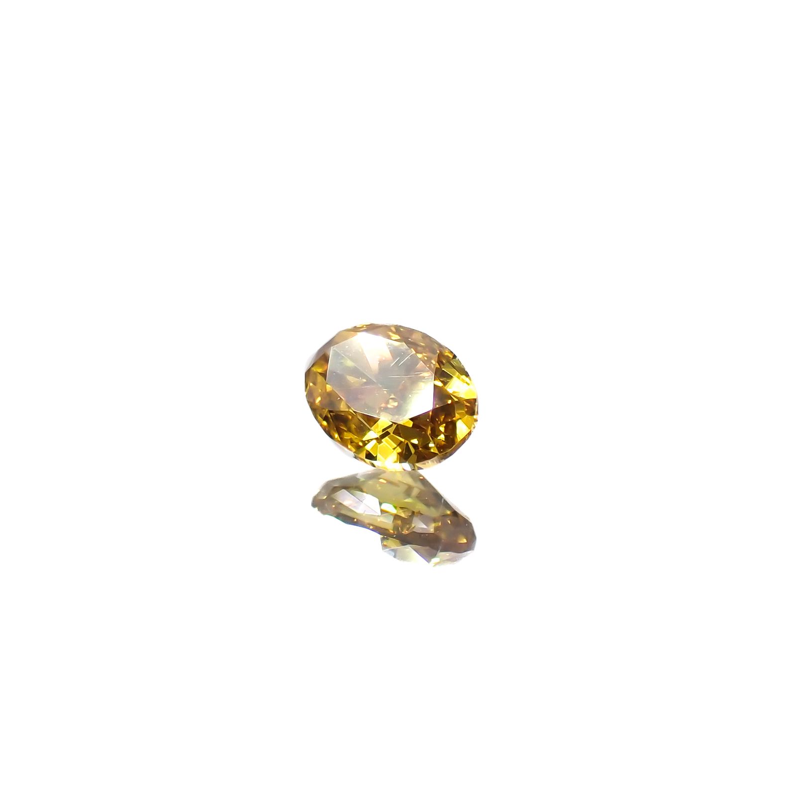 イエローダイヤモンド SI-1/FANCY DEEP BROWNISH ORANGY YELLOW(宝石名ダイアモンド) 0.257ct ソ付(CGL)[240125397]4.46x3.35mm前後