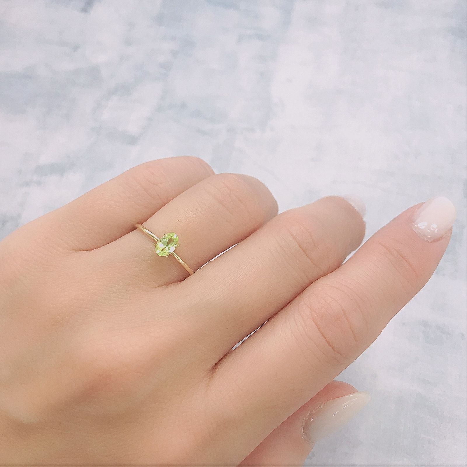 パロットクリソベリル(宝石名クリソベリル)インド産 0.41ct 識別済[220616419]5.6x3.8mm前後