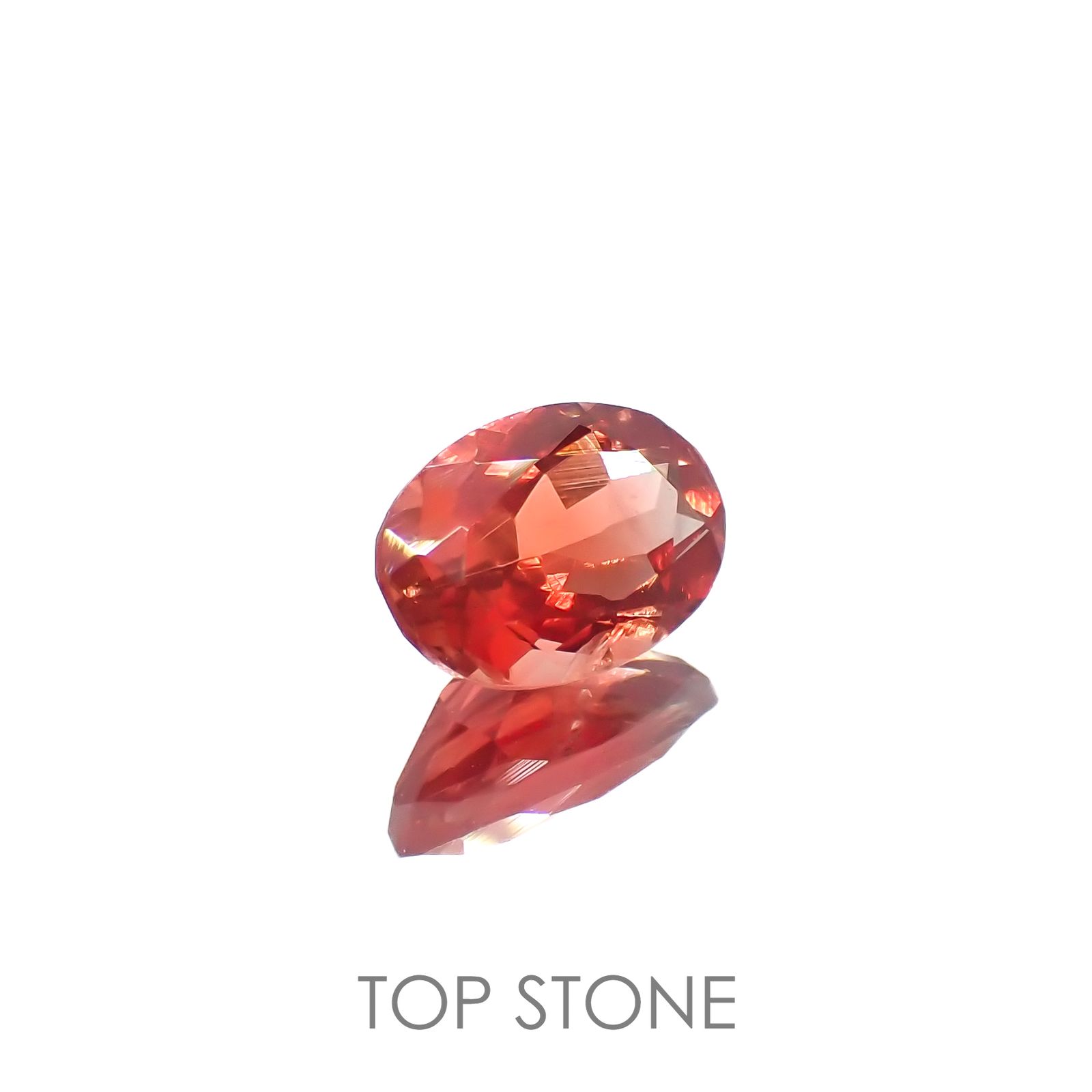 レッドラブラドライト(宝石名ラブラドライト)エチオピア産 0.68ct 識別済[221018265]6.8x4.9mm前後