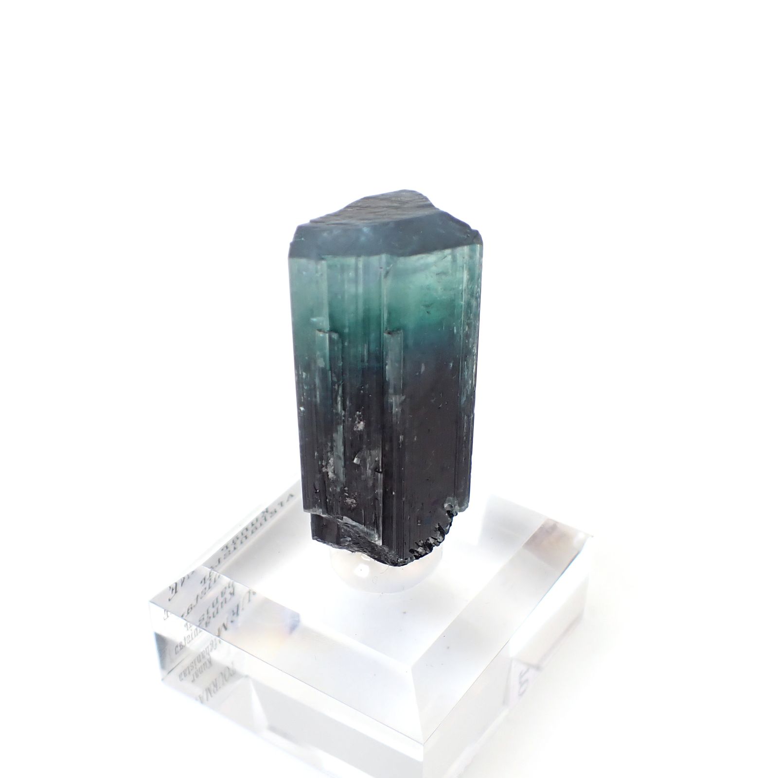 トルマリン柱状結晶原石 アフガニスタン・クナル州産 アクリル台座付き 132.24ct(26.44g) / 15.7x22.7x41.8mm前後 [260632366]