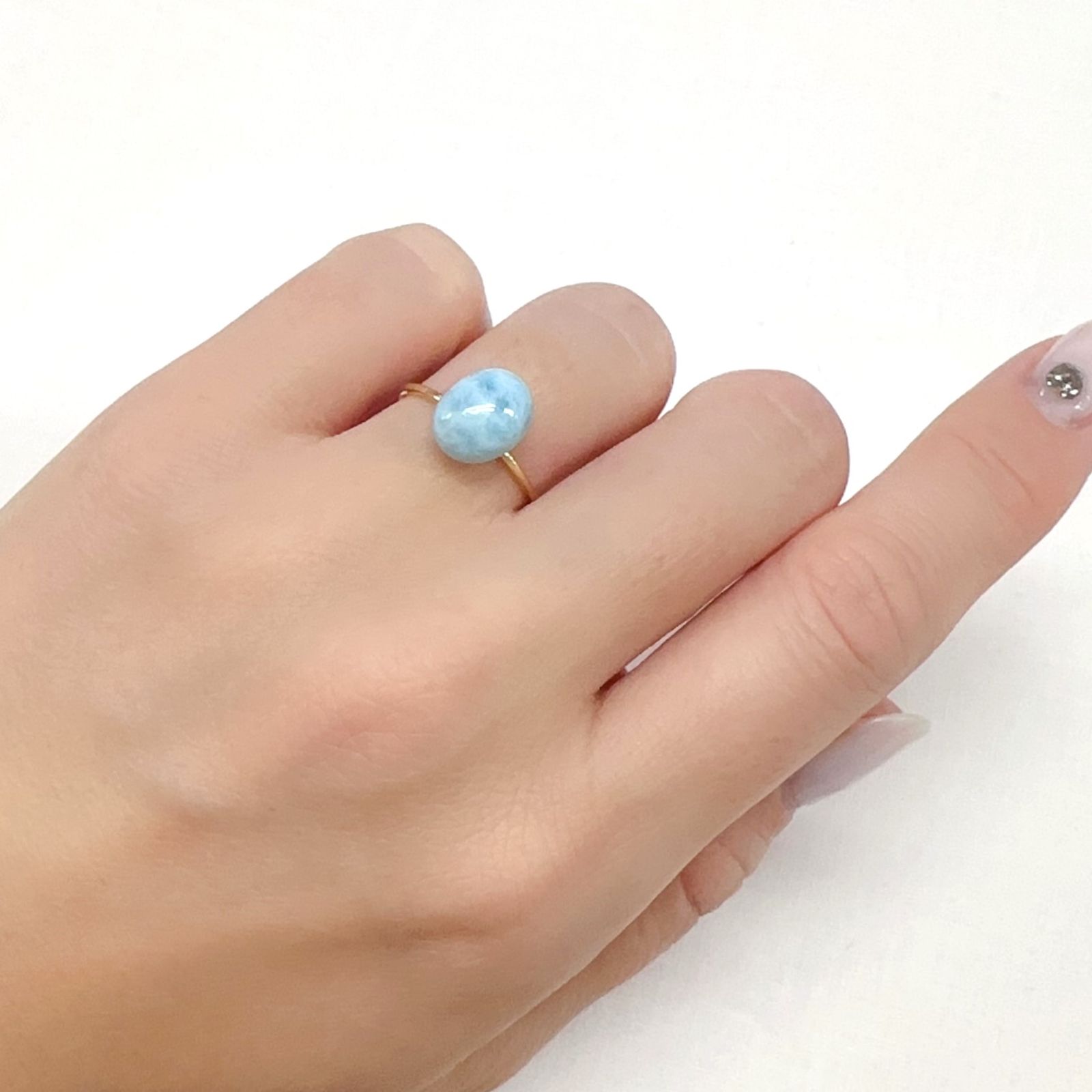 ラリマー(宝石名ブルー・ペクトライト)ドミニカ共和国産 2.68ct 識別済[231225260]10.1x8mm前後