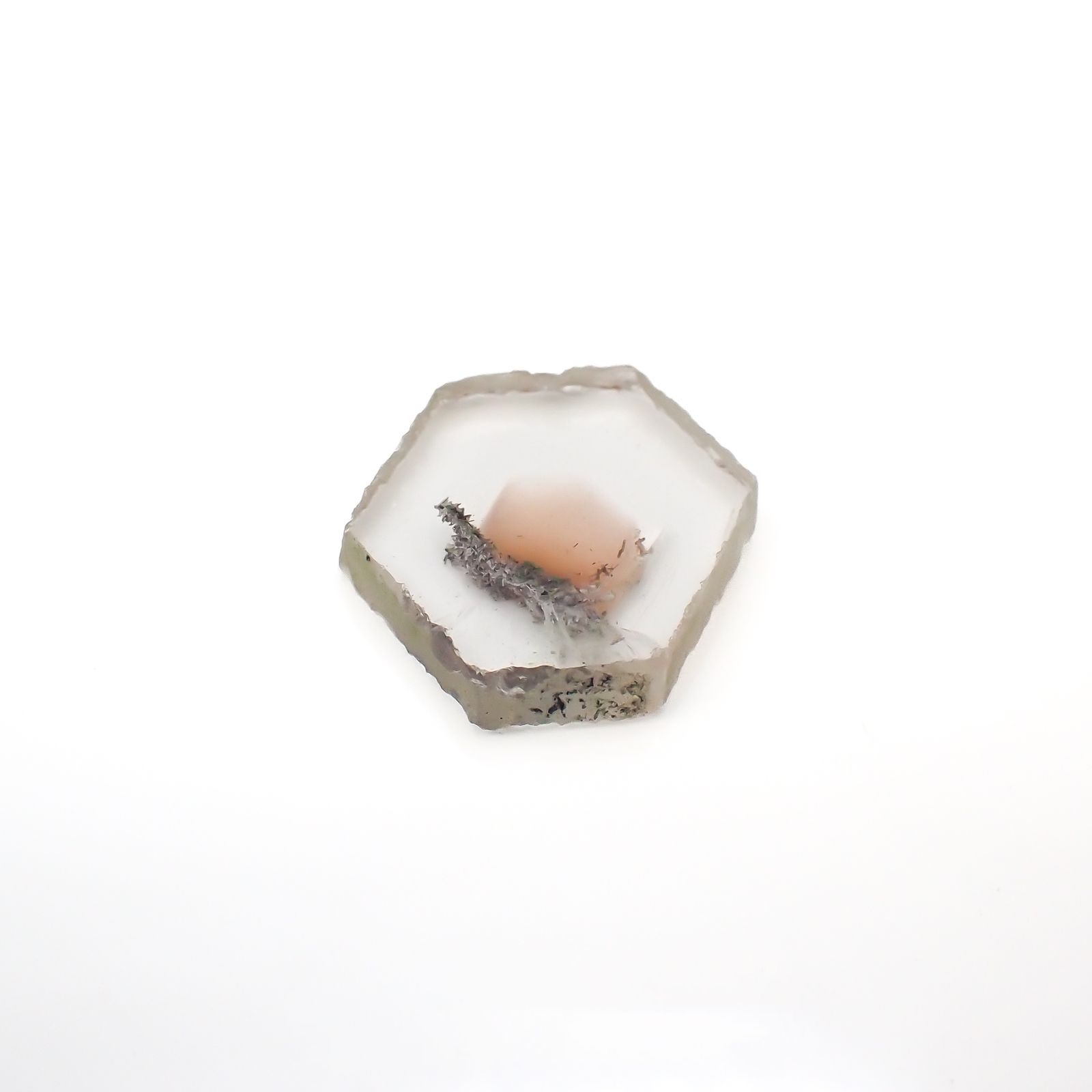 ファントムクォーツ 原石スライス ブラジル産 10.18ct[220716813]15.6x19.9mm前後