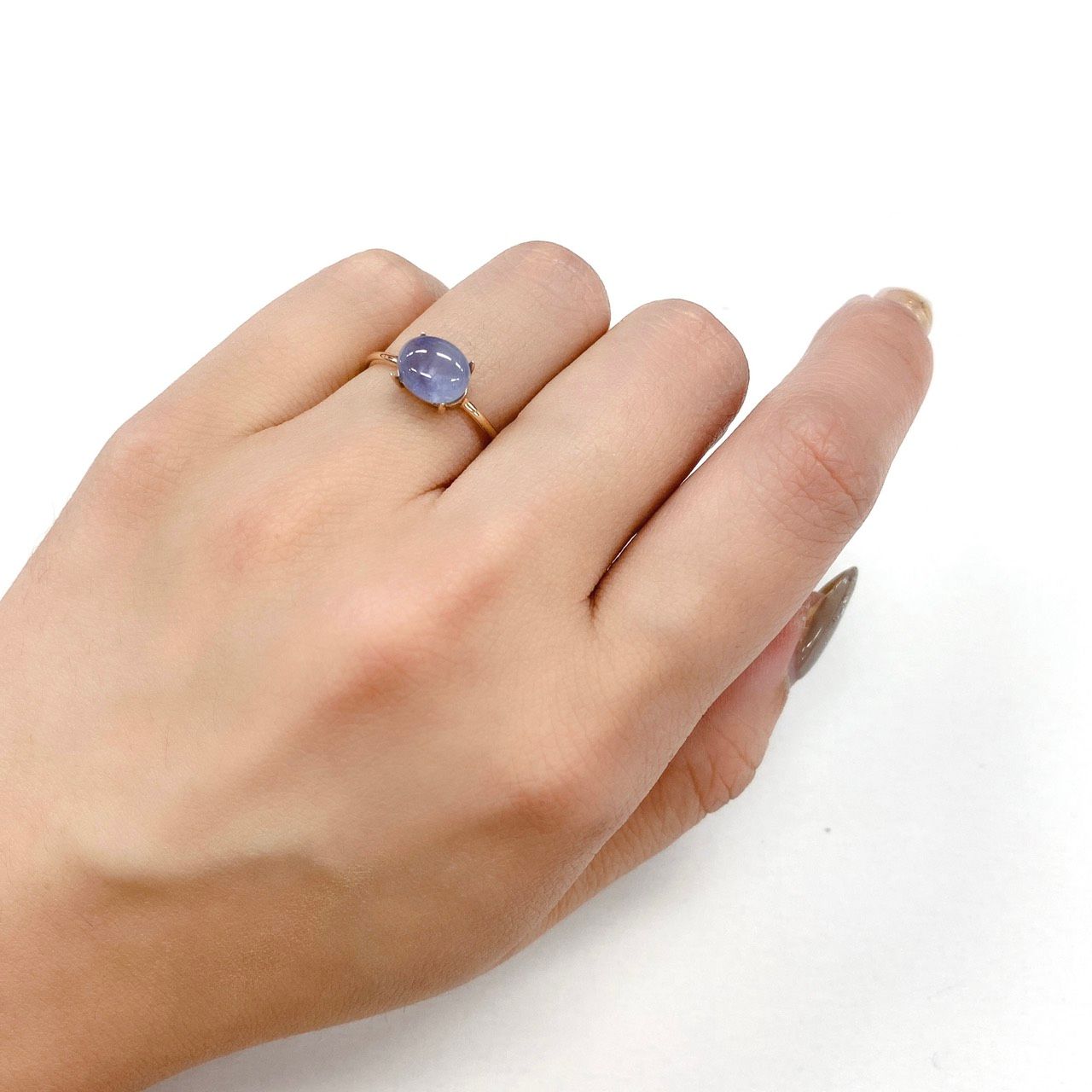 ブルースターサファイア(宝石名スター・サファイア) ビルマ産 2.890ct ソ付(彩珠)[210510228]8×6.5mm前後
