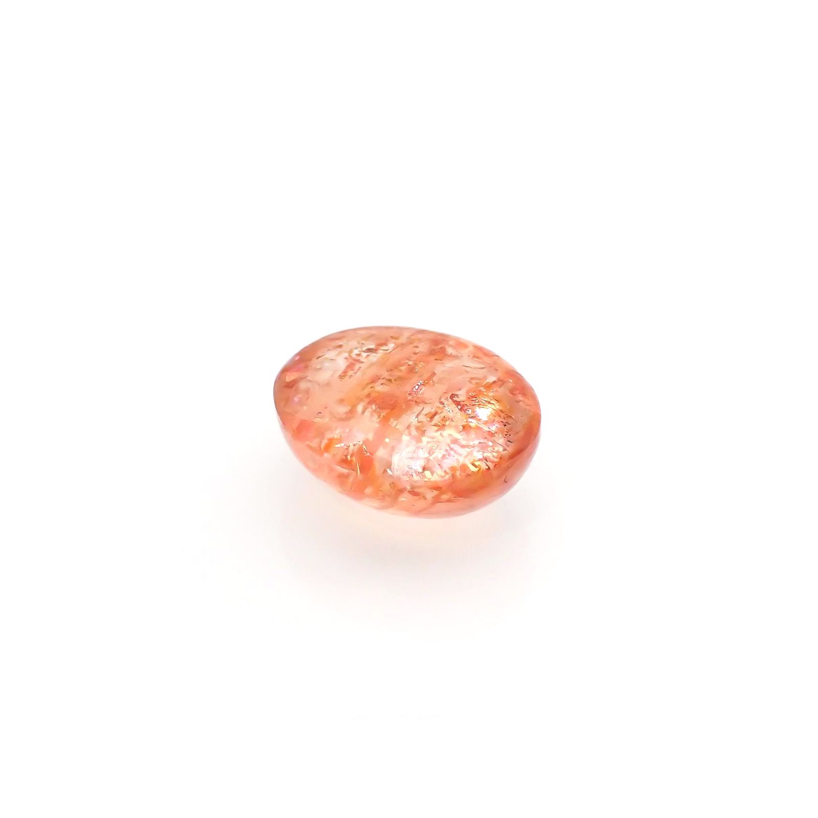 イリュージョンサンストーン(宝石名フェルドスパー) タンザニア産 識別済 3.11ct / 10.2x8.2mm前後 [210812315]