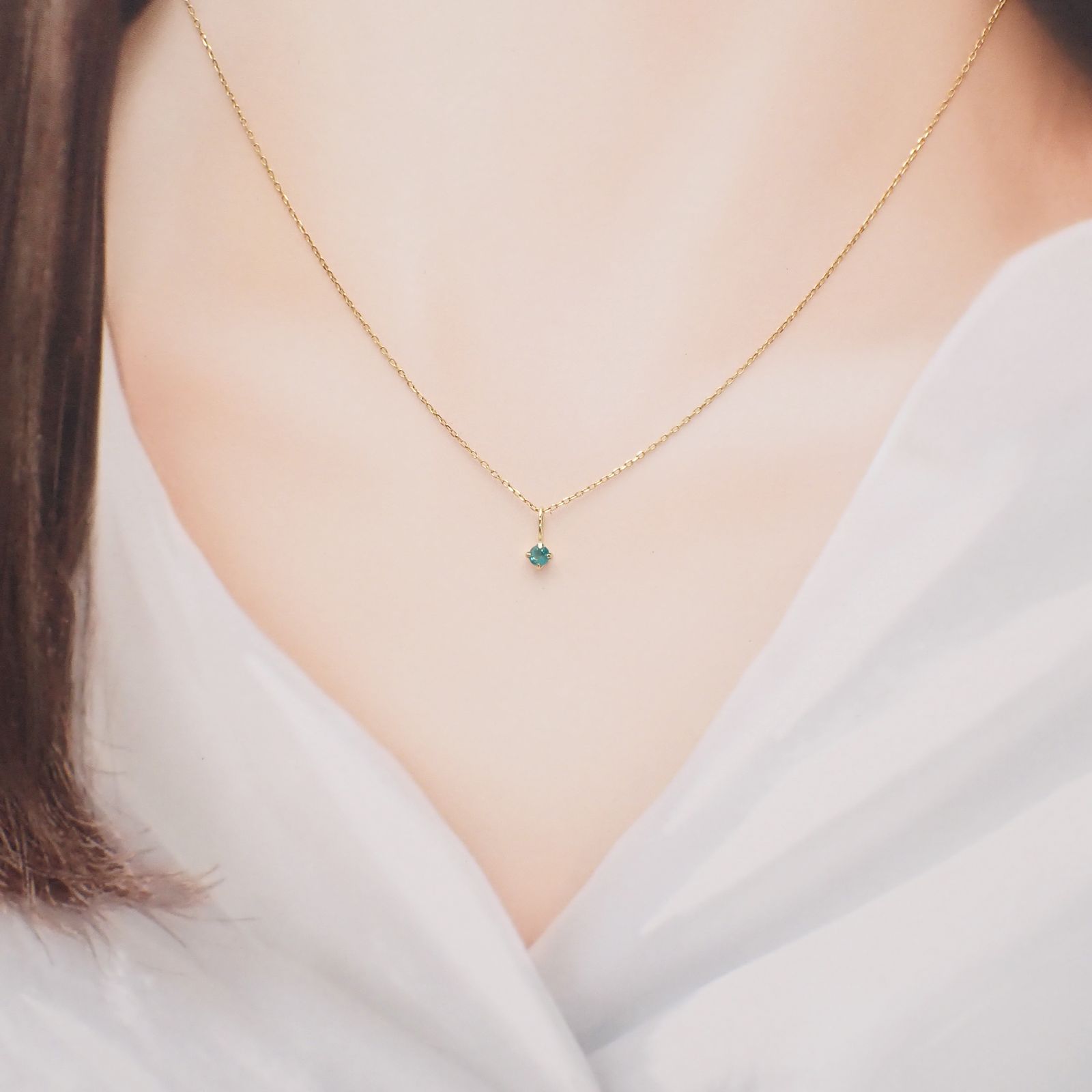 ◇K18 Petitデザイン限定品◇一粒石ジュエリー | グランディディエライト 3mm [チャーム/ペンダントトップ※チェーン別売り]