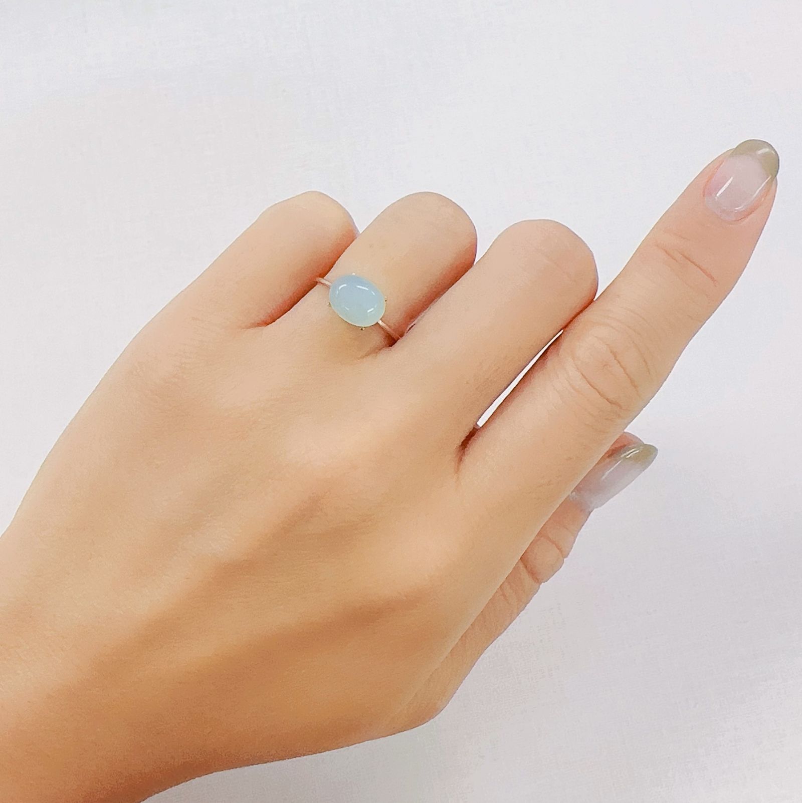 ブルーオパール(宝石名コモン オパール)ペルー産 1.53ct 識別済[230823078]8.9x7mm前後