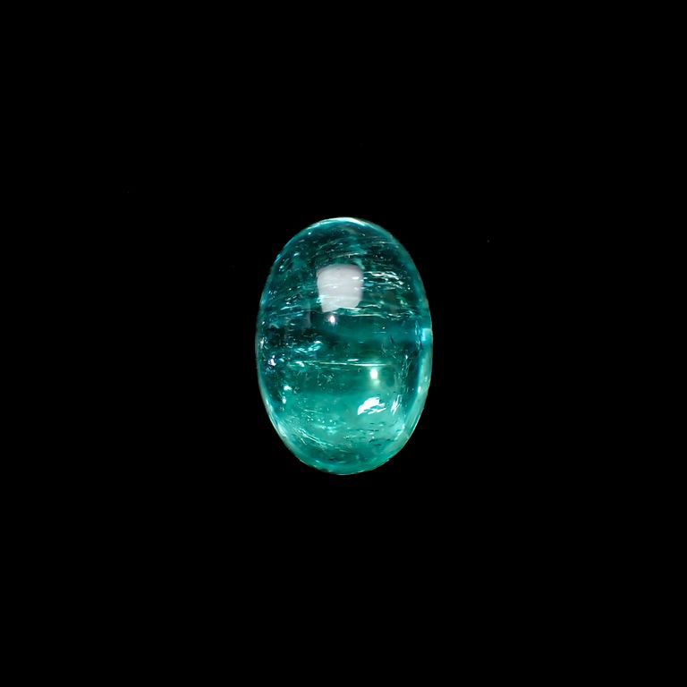 パライバトルマリン(宝石名トルマリン/別名パライバ・トルマリン)ブラジル・キントス鉱山産 2.470ct ソ付(宝貴協)[221018761]10.1x6.9mm前後