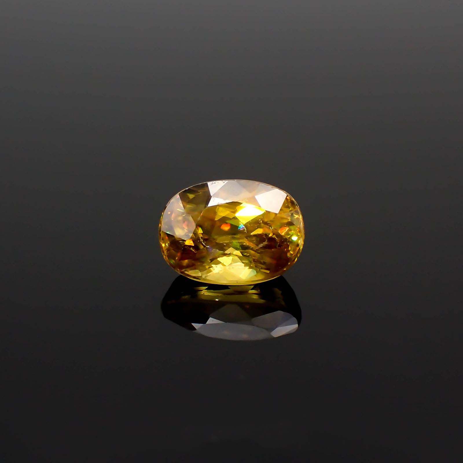 ゴールデンスフェーン(宝石名スフェーン)ナミビア産 1.91ct 識別済[230120102]8.1x6mm前後
