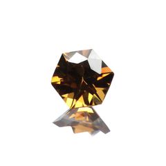 <ランダムセレクト1個販売> ◇ヘキサゴンカット◇ブラウンジルコン(宝石名ブラウン・ジルコン) カンボジア産 0.89ct前後 識別済[210510662]4.9×4.9mm前後