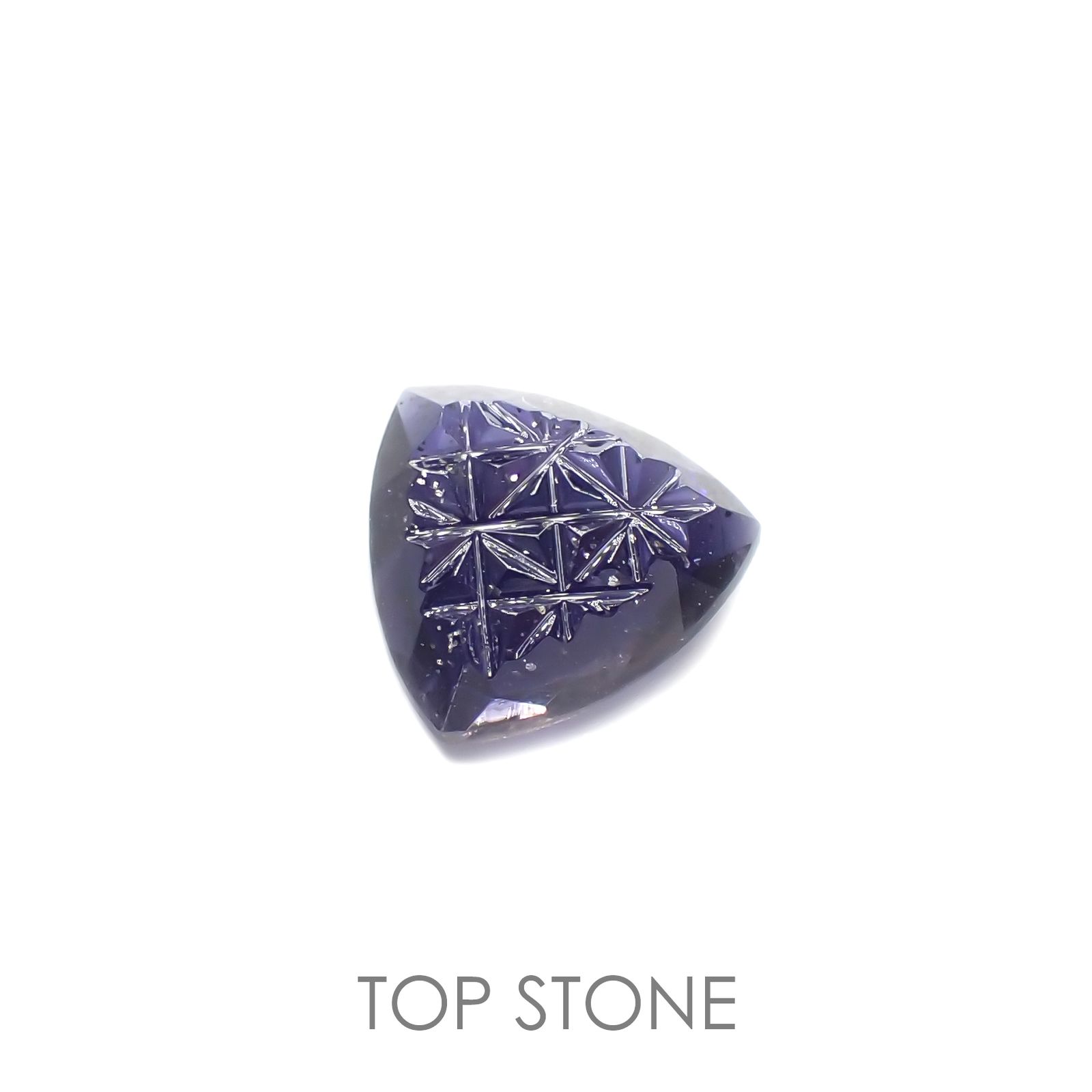 ◇甲州貴石切子Plus Three◇アイオライトサンストーン カード付き ブラジル/インド産 ルース 1.151ct[210913350]8×8.1mm前後