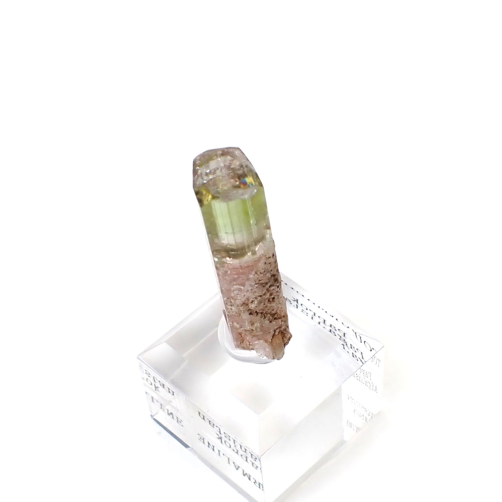 トルマリン柱状結晶原石 アフガニスタン・パプロク鉱山産 アクリル台座付き 26.8ct(5.36g) / 8x8.1x34.7mm前後 [260632363]