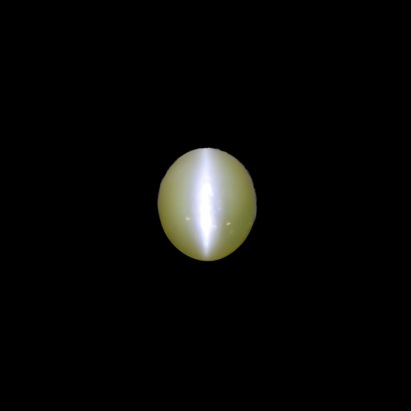 クリソベリルキャッツアイ(宝石名クリソベリル・キャッツアイ) スリランカ産 1.100ct ソ付(彩珠)[210711490]6.2×5.4mm前後