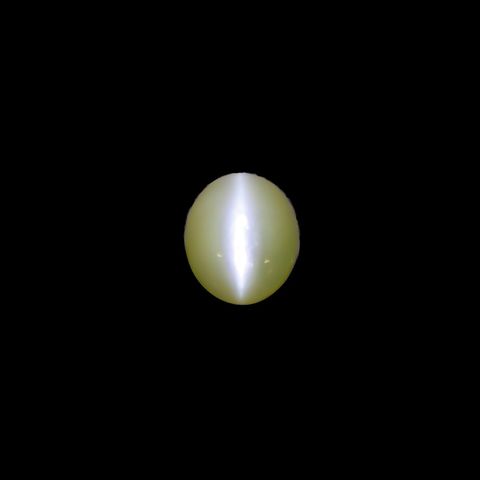 クリソベリルキャッツアイ(宝石名クリソベリル・キャッツアイ) スリランカ産 1.100ct ソ付(彩珠)[210711490]6.2×5.4mm前後