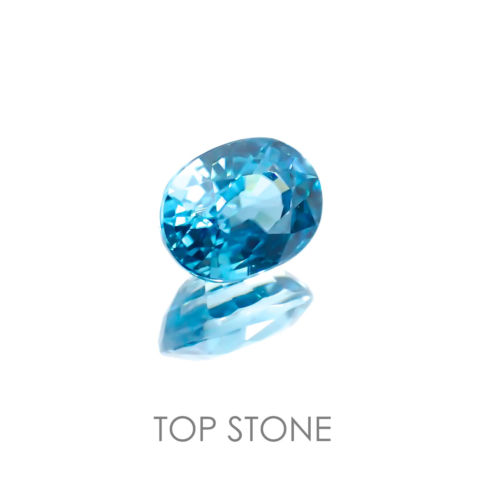 ブルージルコン(宝石名ジルコン) カンボジア産 2.29ct 識別済[20127927]7.9×5.9mm前後