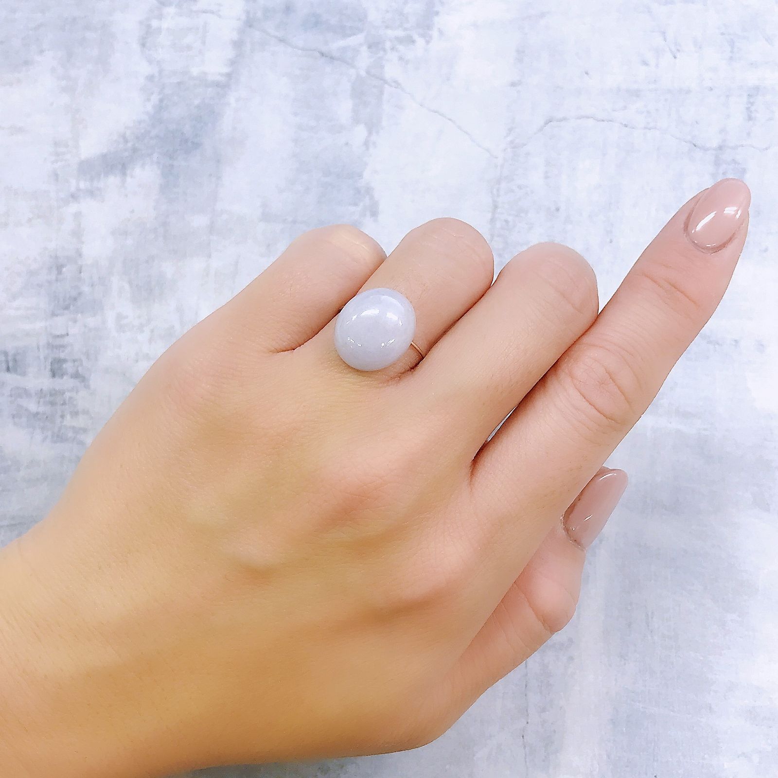ラベンダー翡翠 ビルマ産 10.96ct[221219375]14.8x12.7mm前後