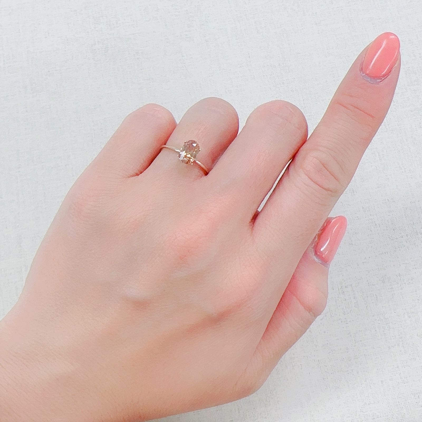 オレンジジルコン(宝石名ジルコン)スリランカ/カンボジア産 1.35ct 識別済[230321000]7.5x5.1mm前後