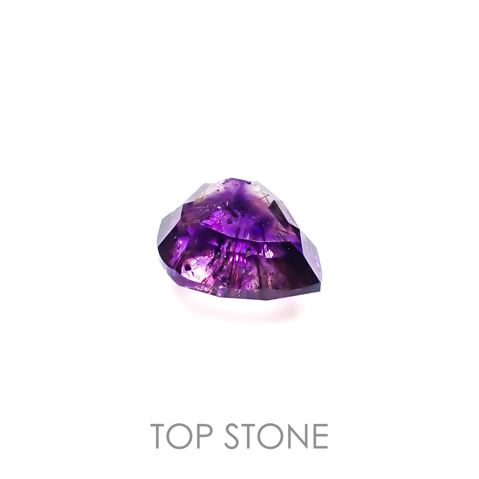 ◇カスタムカット◇アメジストエレスチャル ナイジェリア・カラバル産 3.08ct[221219690]10.5x8.5mm前後
