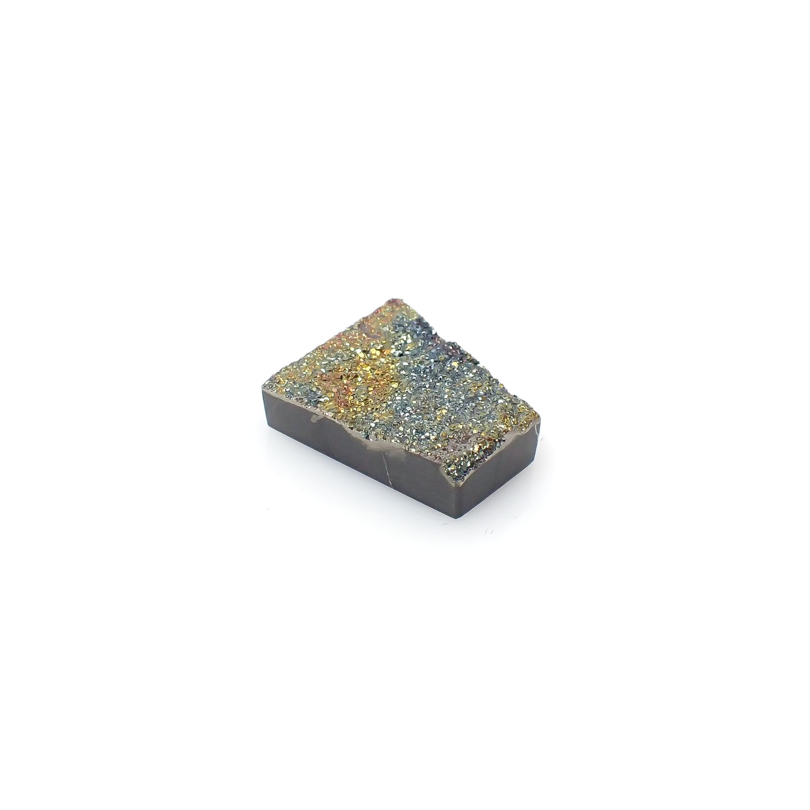 ◇フリーフォーム◇レインボーパイライト 原石 ロシア産 16.05ct[240527471]18.4x15.7mm前後