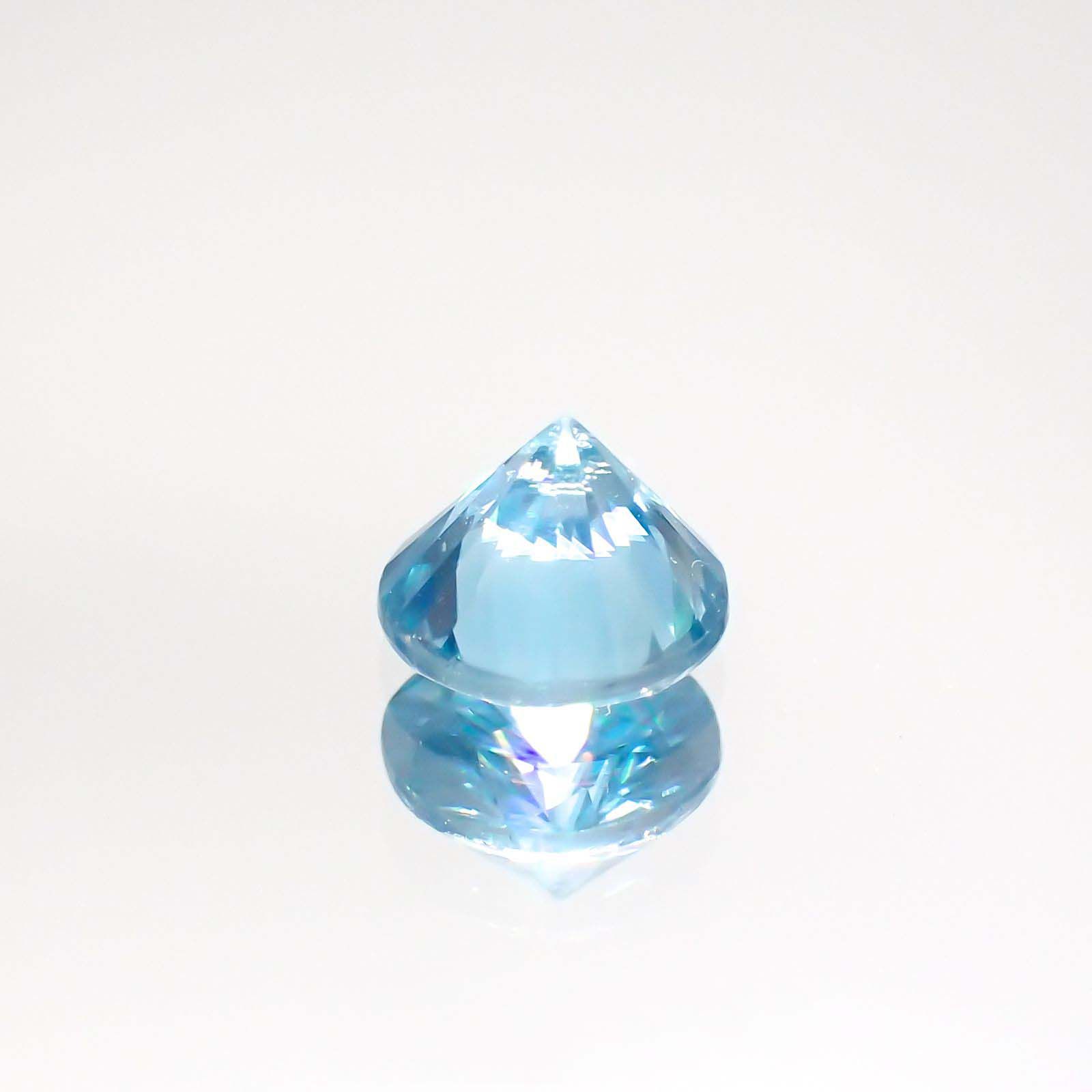 ブルージルコン(宝石名ジルコン) カンボジア産 1.21ct 識別済[211013439]6×6mm前後