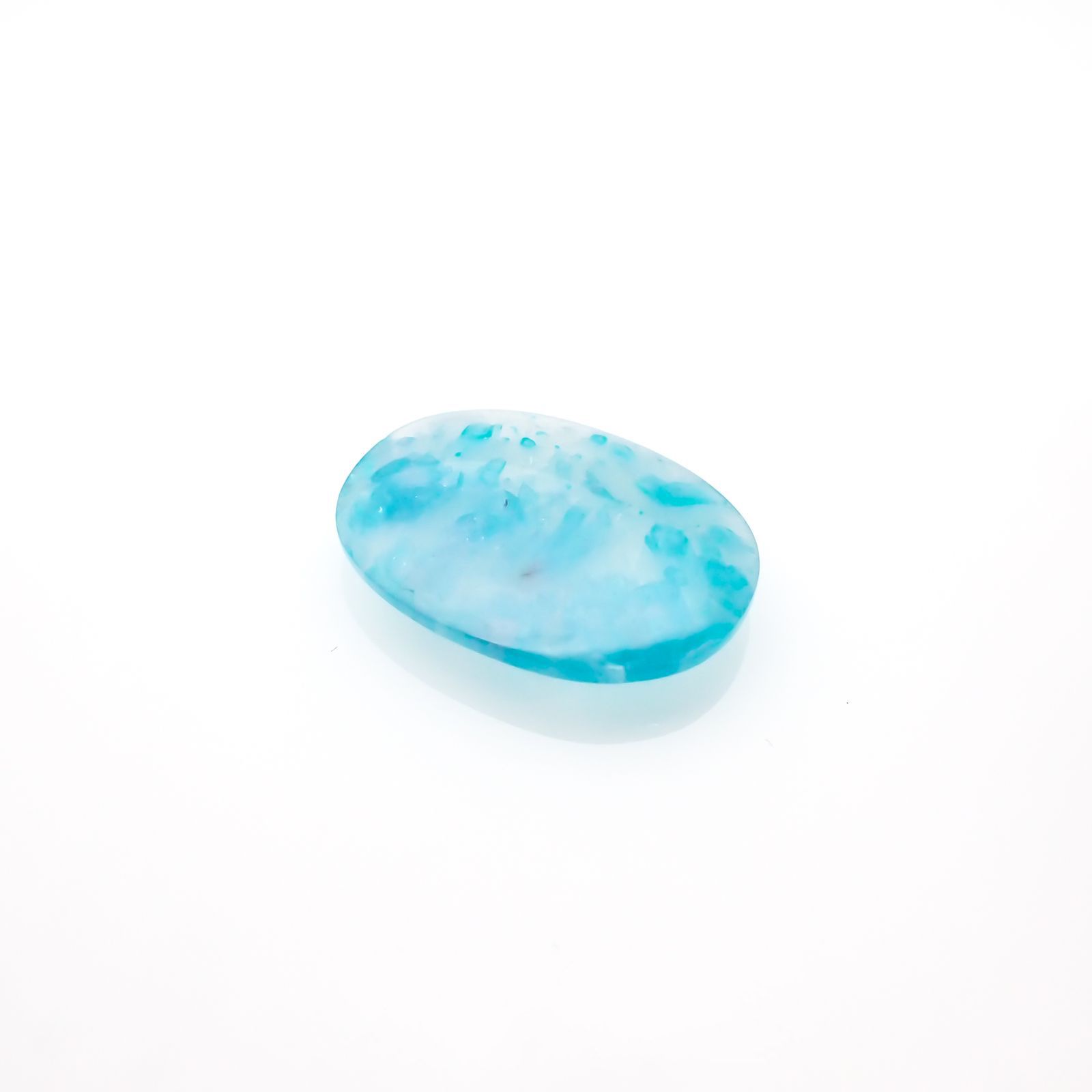 パライバトルマリンインクォーツ(宝石名トルマリンインクォーツ/別名パライバ・トルマリン)ブラジル産 7.390ct ソ付(宝貴協)[221018821]18.91x13.9mm前後