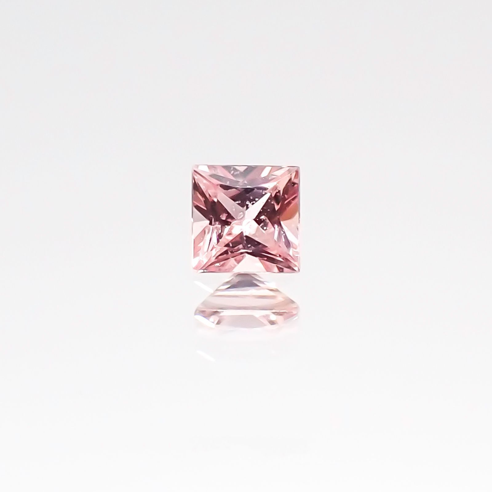 ◇プリンセスカット◇パパラチャサファイア スリランカ産 ルース 0.104ct ソーティング付き[20106944]2.57×2.56mm前後