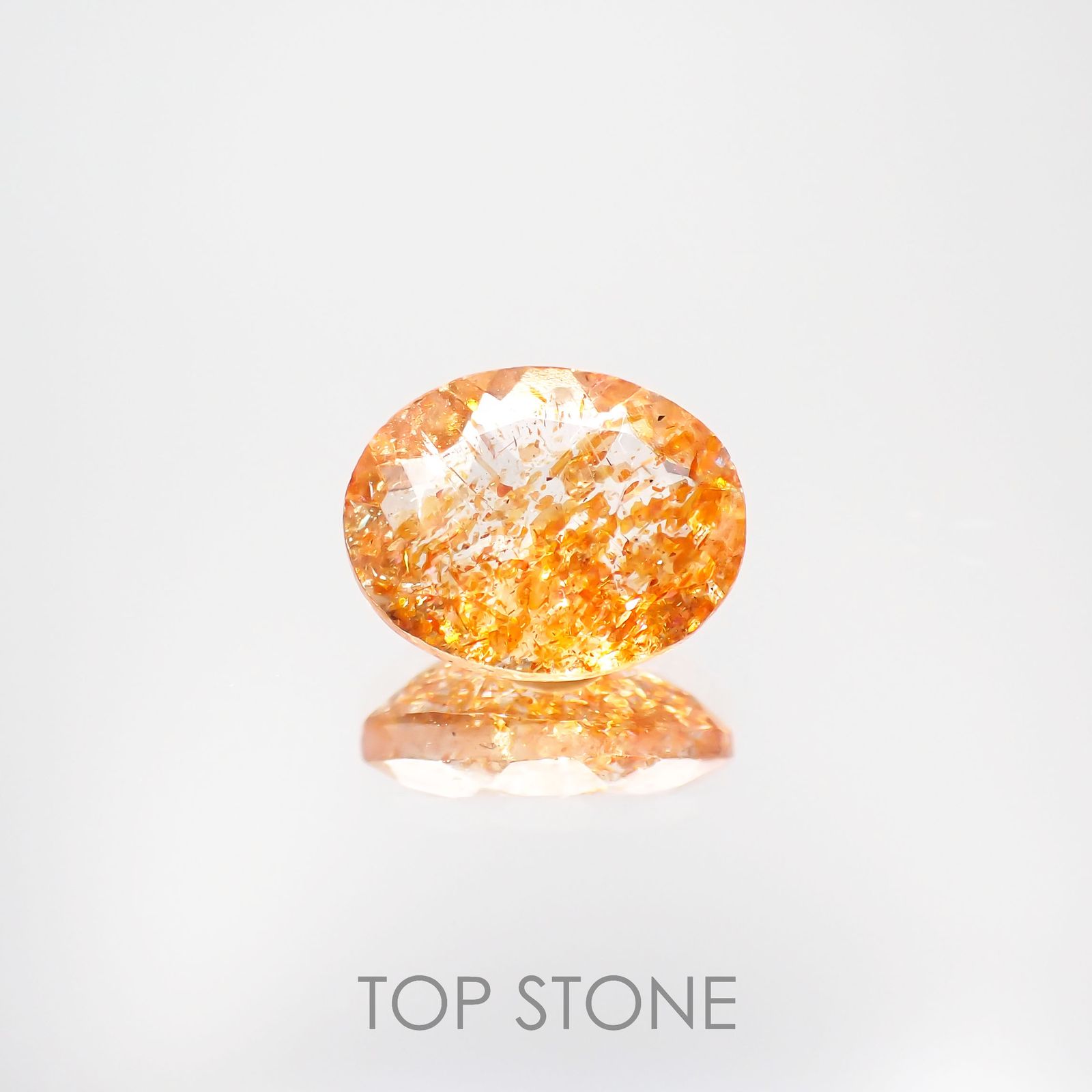 イリュージョンサンストーン インド産 1.60ct[221219254]9.1x7.2mm前後