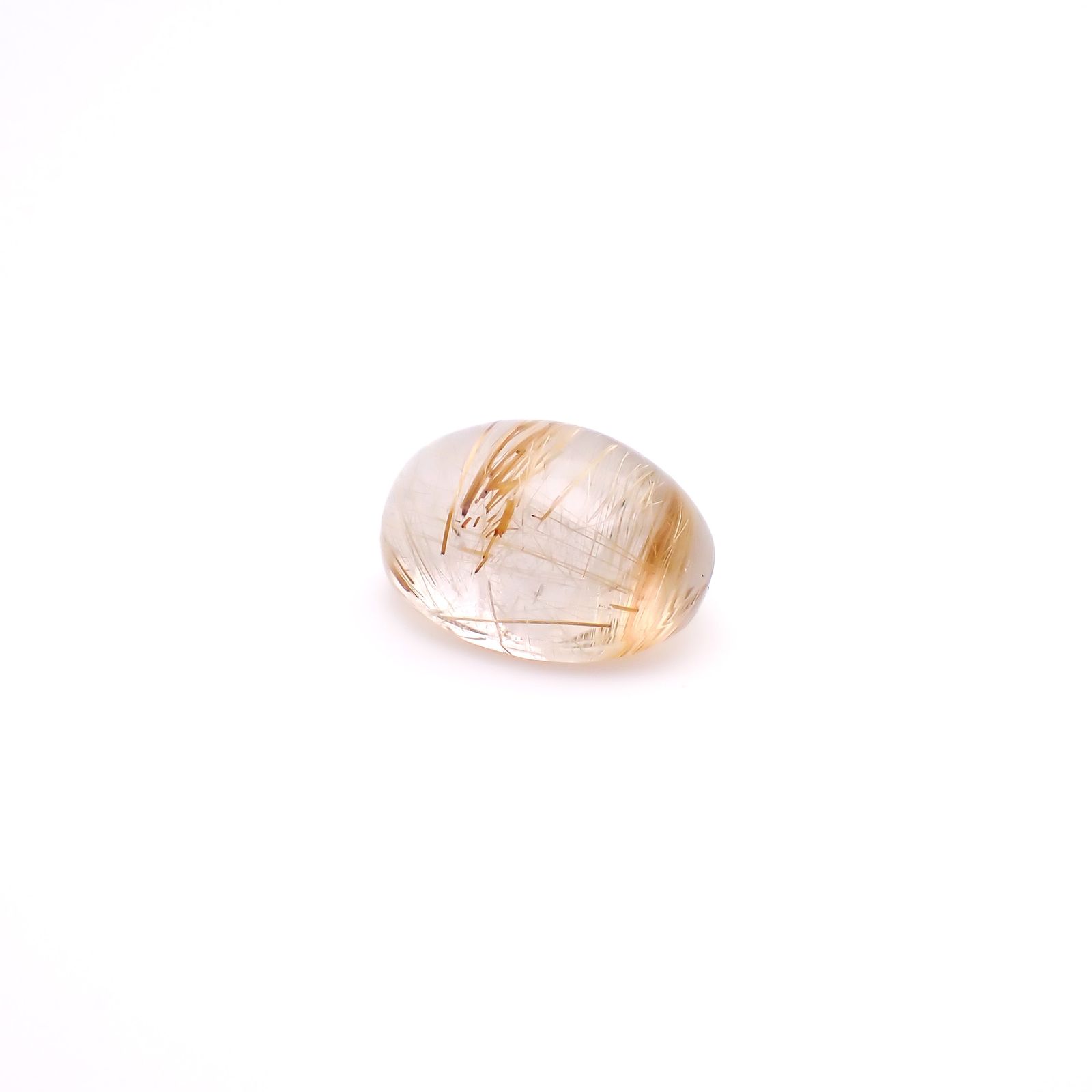 ◇バフトップカット◇ルチルクォーツ ブラジル産 7.40ct / 13.9x9.9mm前後 [260732401]