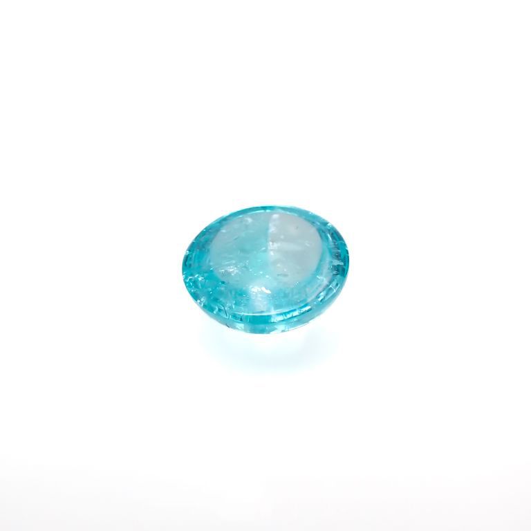 バイカラーパライバトルマリン(宝石名トルマリン/別名パライバ・トルマリン)ブラジル・キントス鉱山産 1.294ct ソ付(宝貴協)[221018764]7.2x7.1mm前後