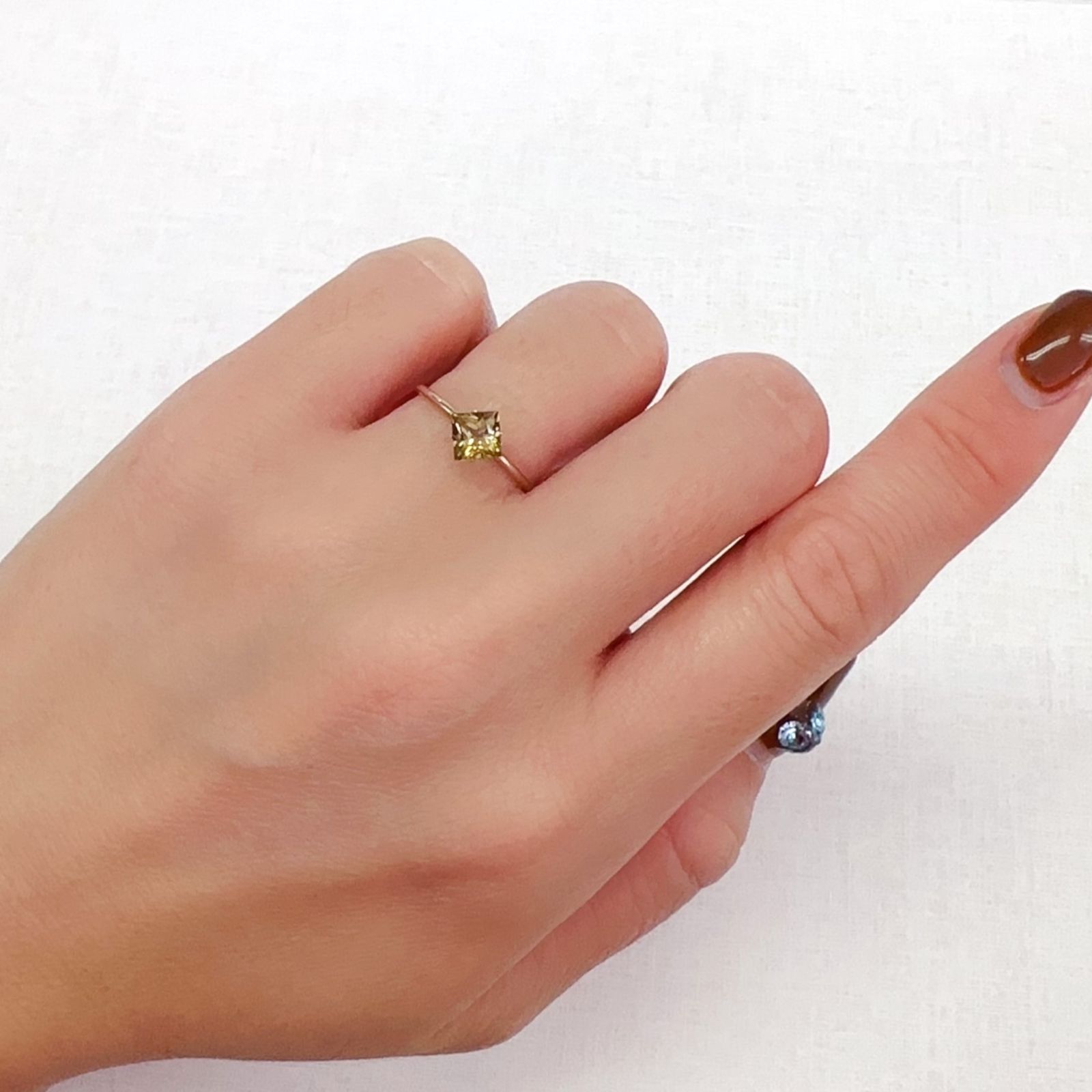 ◇プリンセスカット◇イエロートルマリン(宝石名トルマリン)ブラジル産 0.68ct 識別済[231023954]5x5mm前後