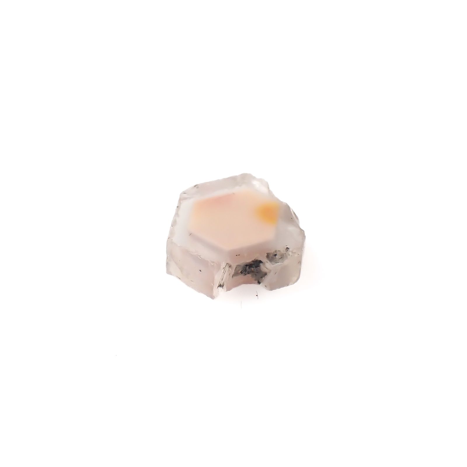 ファントムクォーツ 原石スライス ブラジル産 3.78ct [250330074]10.7x11.5mm前後