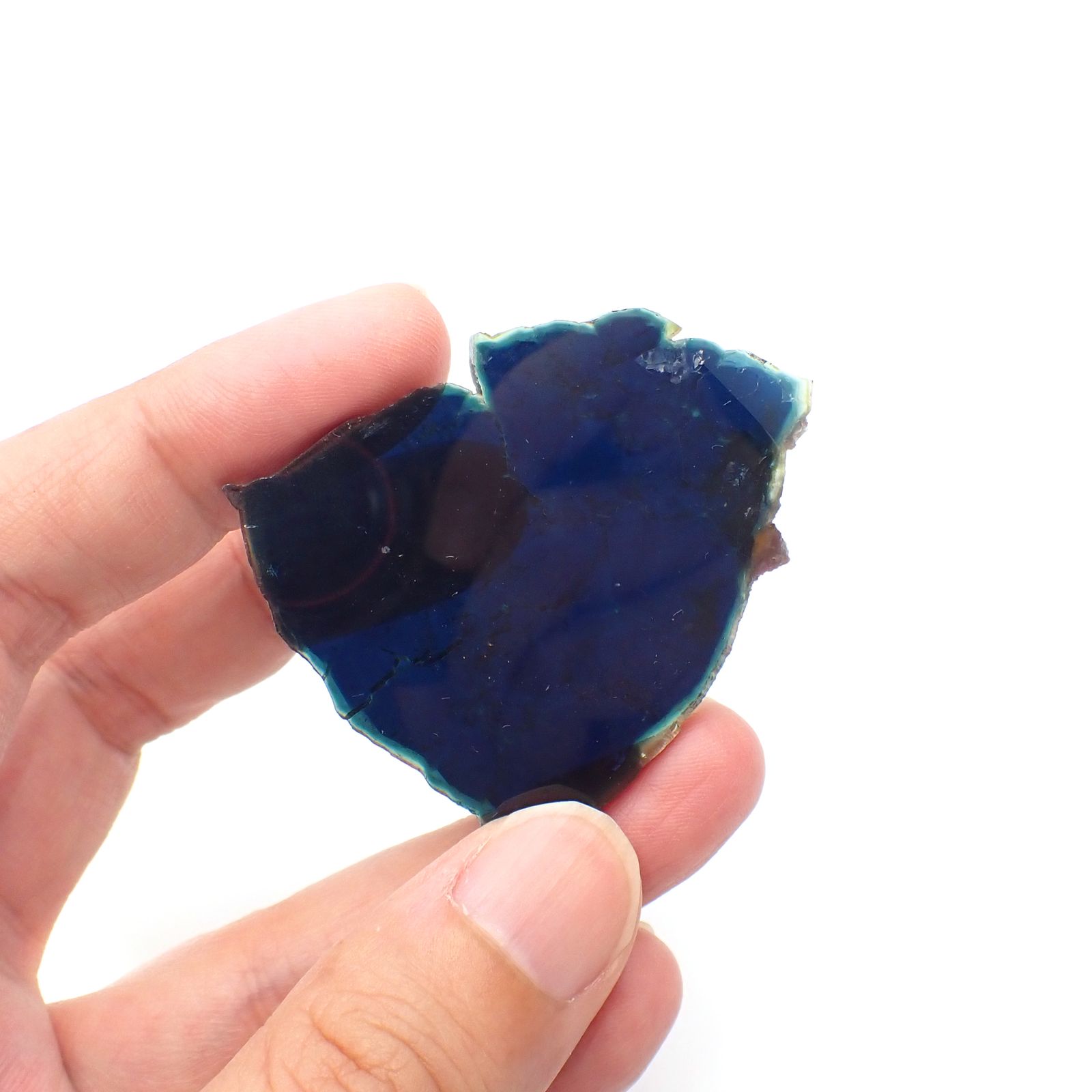 インディゴライト 原石スライス ブラジル産 87.88ct[240427271]50.5x43.7mm前後