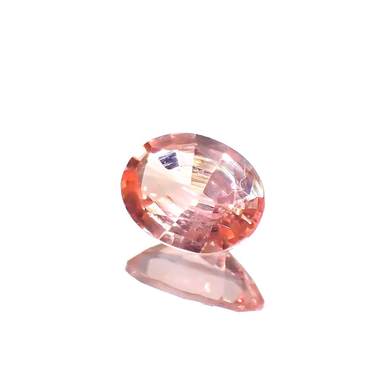 パパラチャサファイア(宝石名サファイア/別名パパラチャ・サファイア)スリランカ産 0.188ct 日独鑑付[230119732]4.12x3.17mm前後