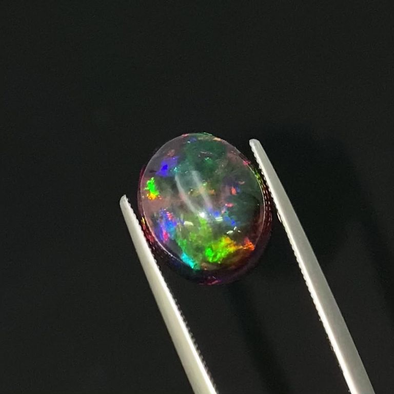 ブラックオパール(宝石名オパール/加熱処理)エチオピア産 4.16ct 識別 