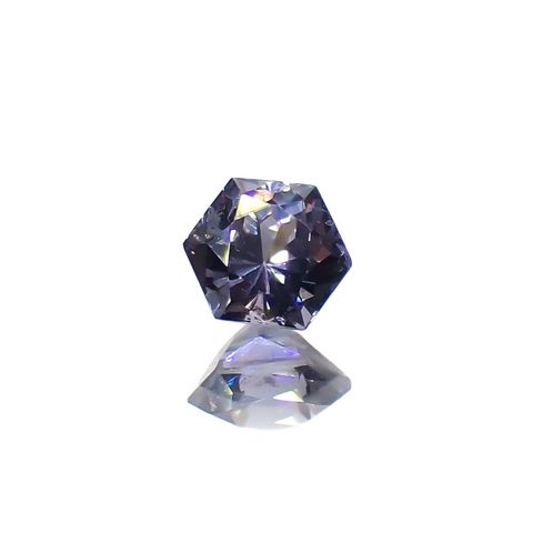 ◇ヘキサゴンカット◇バイオレットスピネル(宝石名スピネル)ビルマ/マダガスカル産 0.56ct 識別済[250220661]4.5x4.4mm前後
