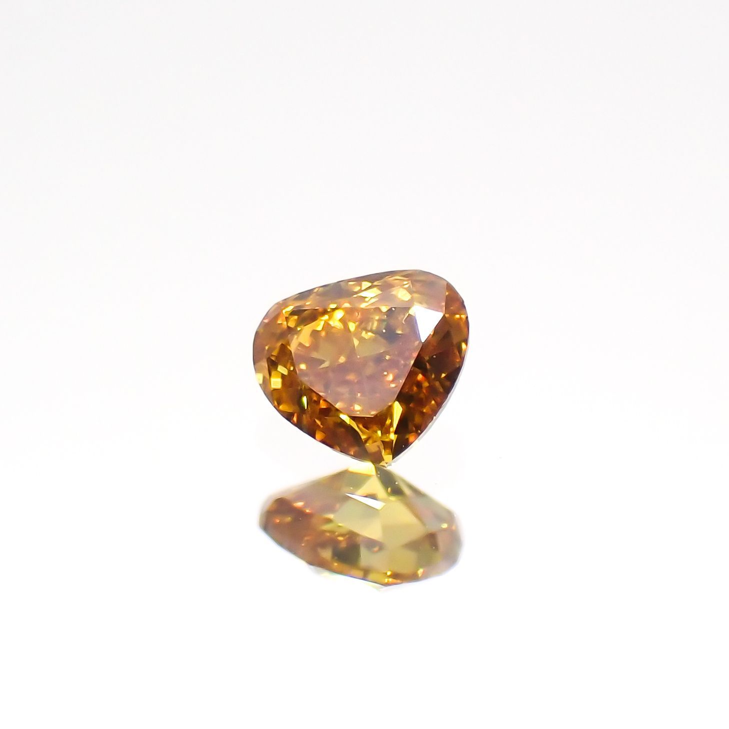 オレンジダイヤモンド SI-1 / FANCY DEEP YELLOW ORANGE(宝石名ダイアモンド) 0.133ct ソ付(CGL)[220115149]3.06x3.36mm前後