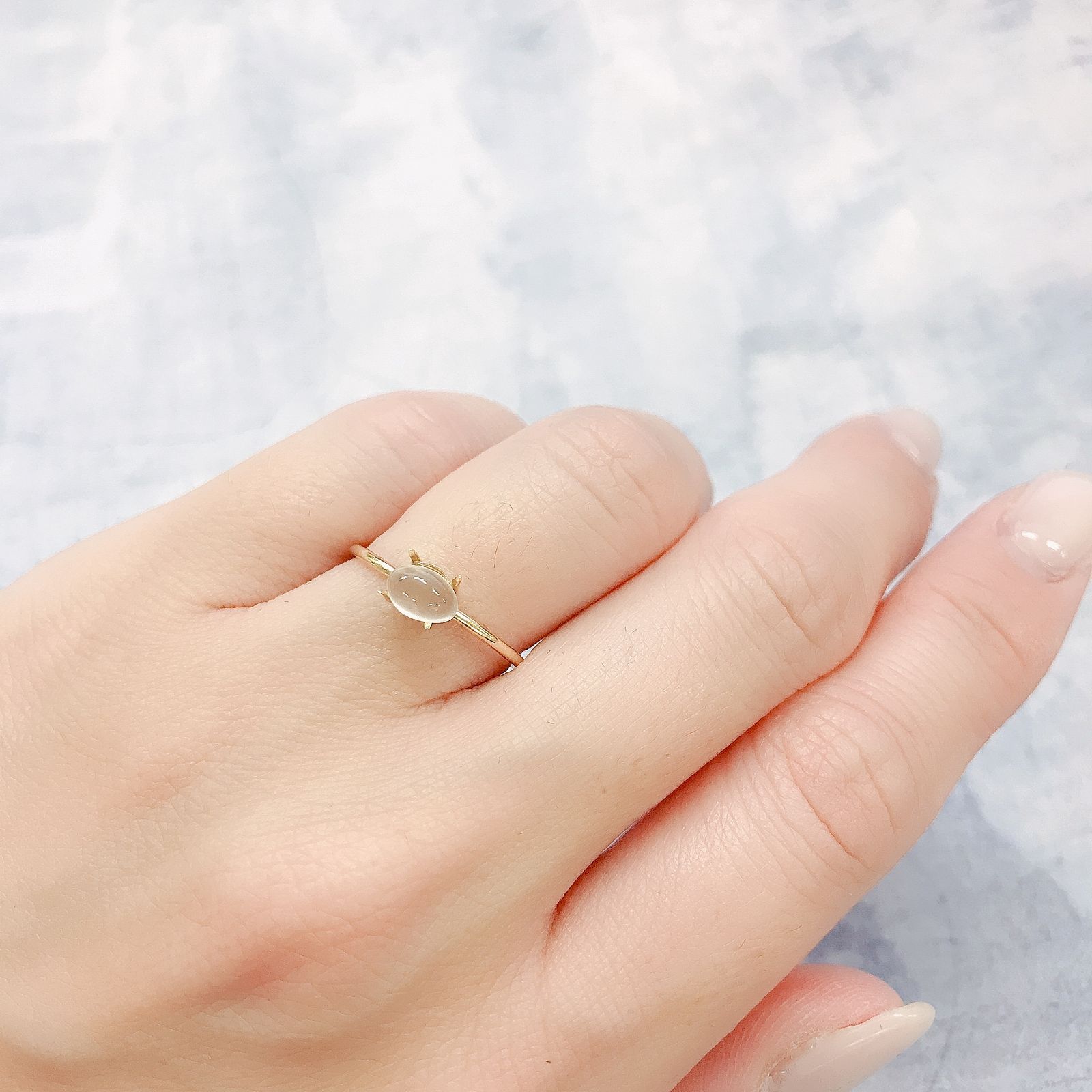 ムーンストーンキャッツアイ(宝石名ムーンストーン・キャッツアイ)インド産 0.58ct 識別済[220515789]6x3.9mm前後