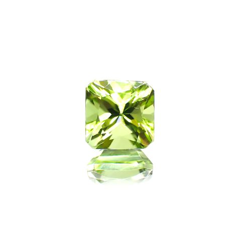 ◇アッシャーカット◇ペリドット(宝石名ペリドット) パキスタン産 1.37ct 識別済[210913485]6×6mm前後