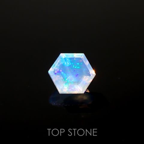 ◇ヘキサゴンカット◇エチオピアオパール(宝石名オパール)エチオピア産 0.25ct 識別済[220115478]4.6x4.5mm前後