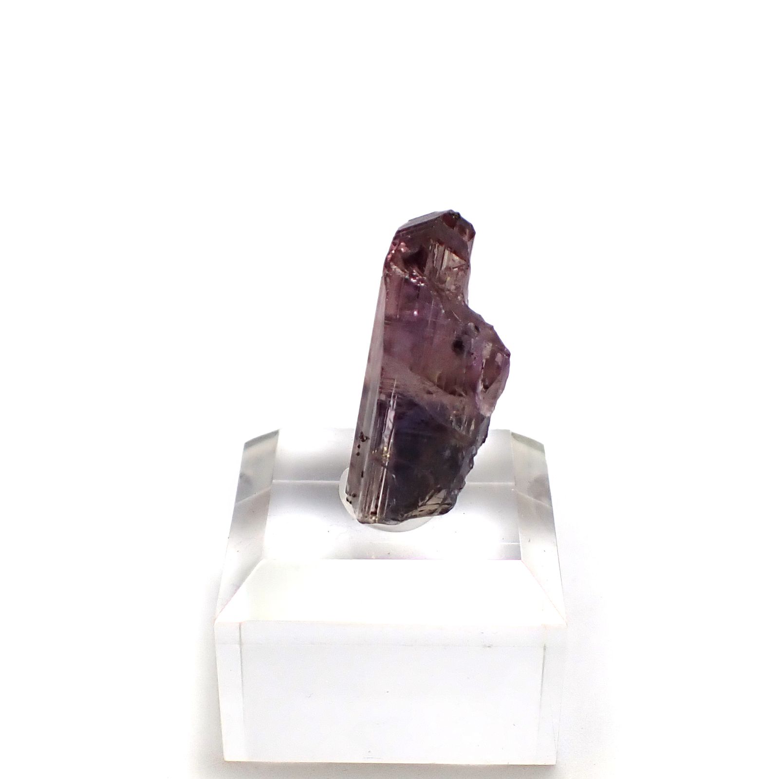 バイカラーゾイサイト原石 タンザニア産 アクリル台座付き 36.32ct(7.26g) / 11x17.9x26.5mm前後 [260632370]